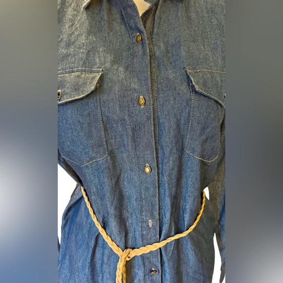 🌻NWT Forever 21 Belted Denim (Chambray) Maxi Dress - Picture 9 of 10